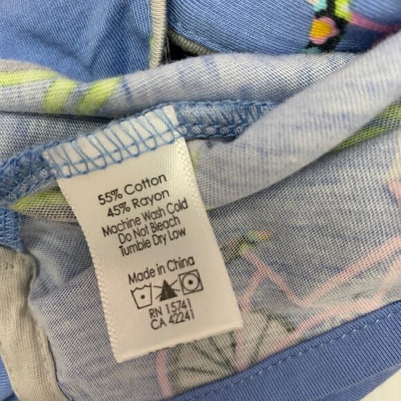 PJ Studio Pajama Top Size Small NWT Dogs & Bicycles Blue Sleep Top - Picture 8 of 9